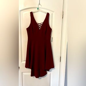 NWT Women’s/Junior’s Maroon Dress, High Low Style, B. Darlin, Size 14/15/16